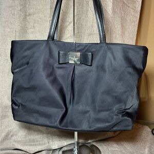 Kate Spade New York Ruby Nylon Leather Trimmed Tote w/Bow on front